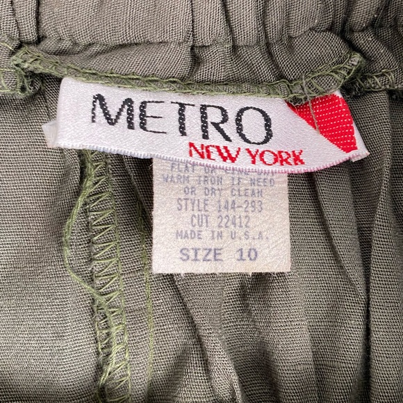 Vintage Olive Green Button-Down Pleated Maxi/Midi Skirt Size 10 Made in USA - Picture 6 of 6